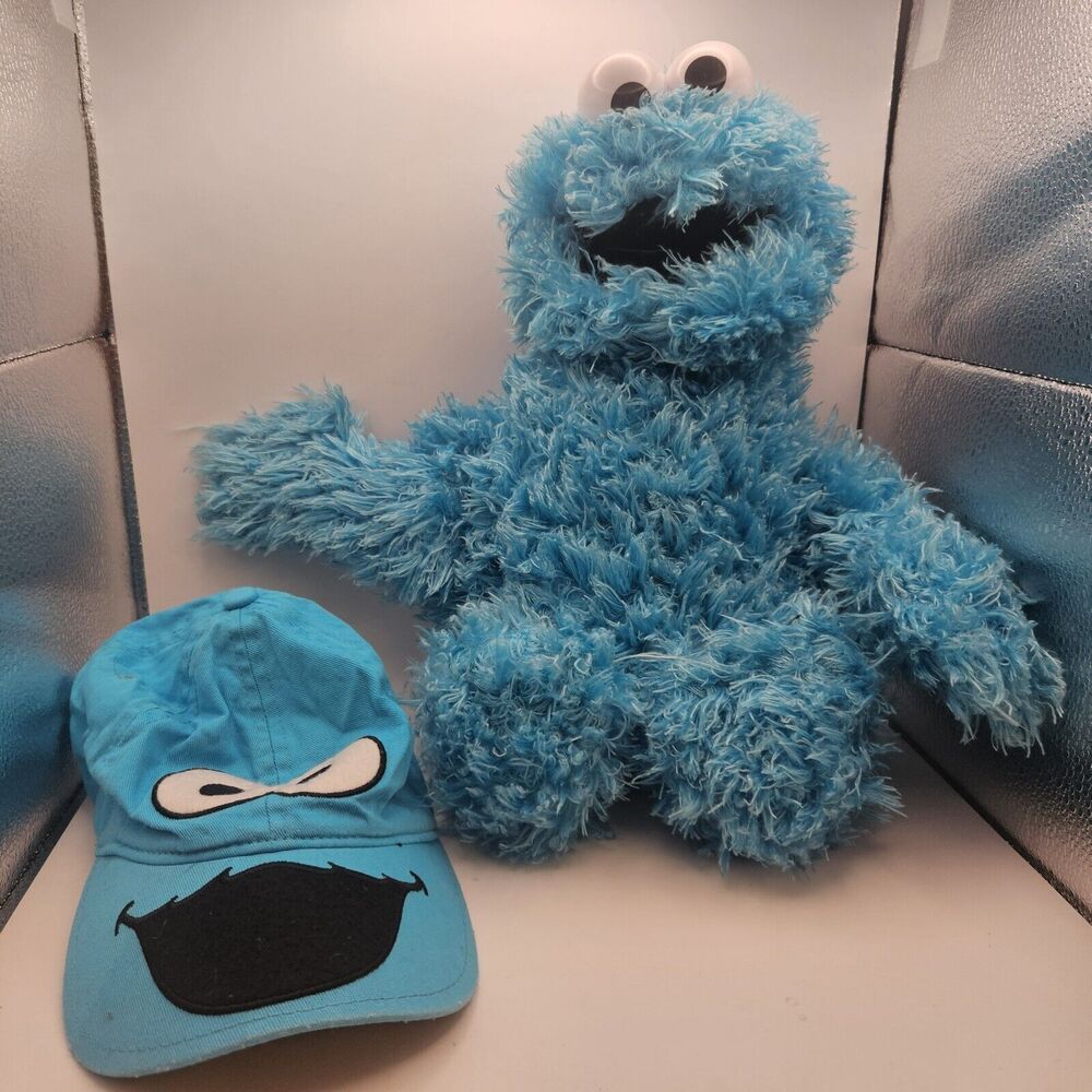 Sesame‎ Street Cookie Monster HAT AND PLUSH Blue Sea World Exclusive 14" 2016